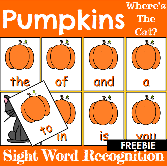 Free Pumpkin Sight Word Game