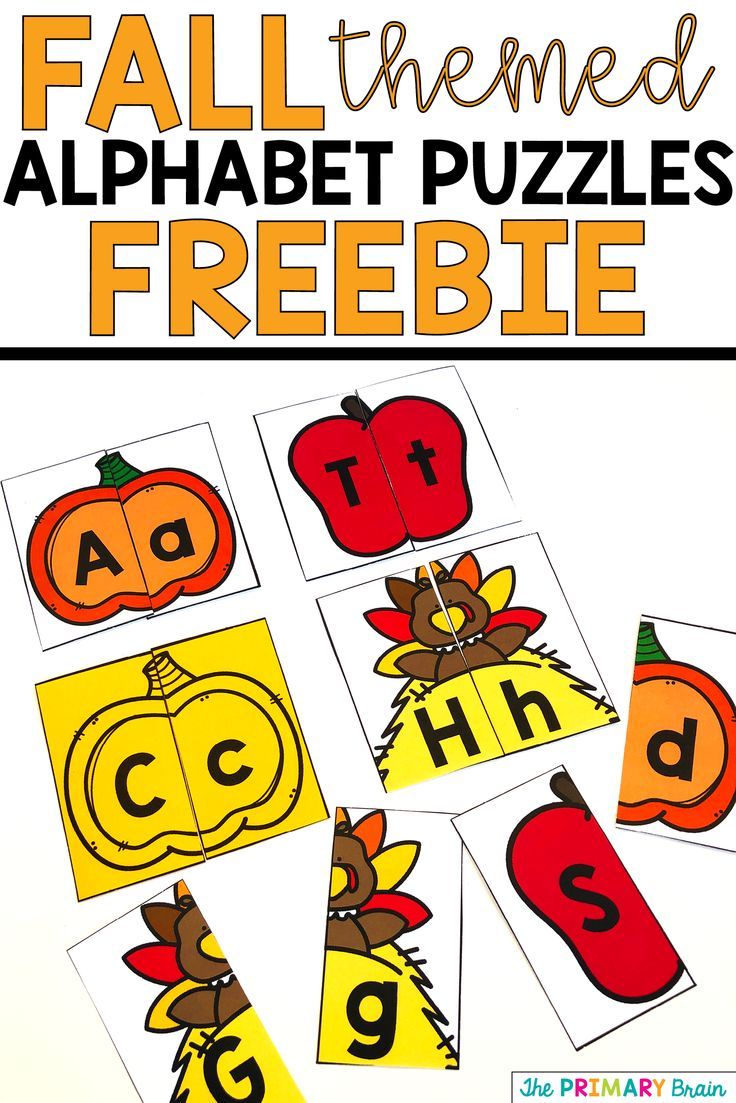 Free Fall Themed Alphabet Puzzles