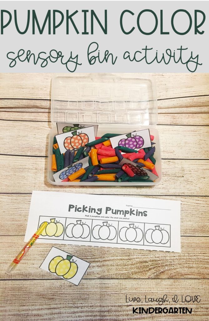 Free Pumpkin Colors Sensory Bin