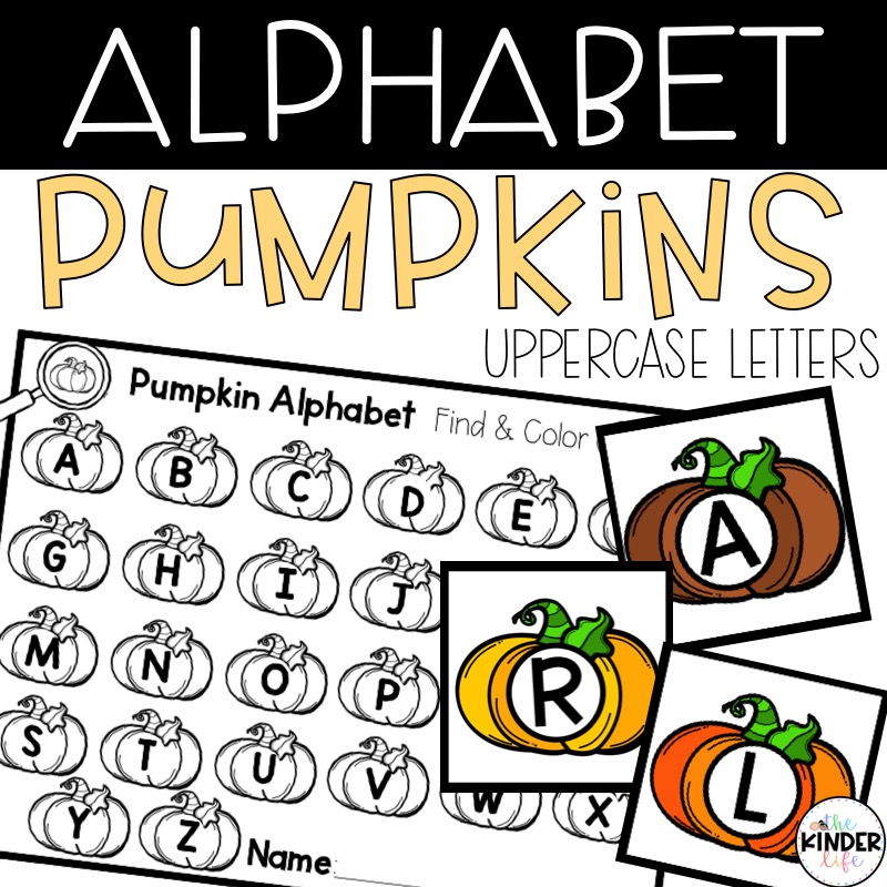 Free Uppercase Letters Pumpkin Find and Color Game