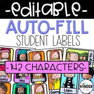 Editable Student Name Tags Labels COLOR & B/W