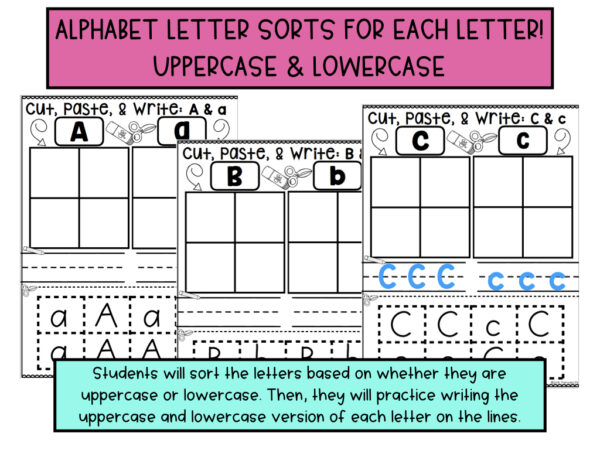 Uppercase and Lowercase Letter Sort | Cut and Paste Letter Matching - Image 2